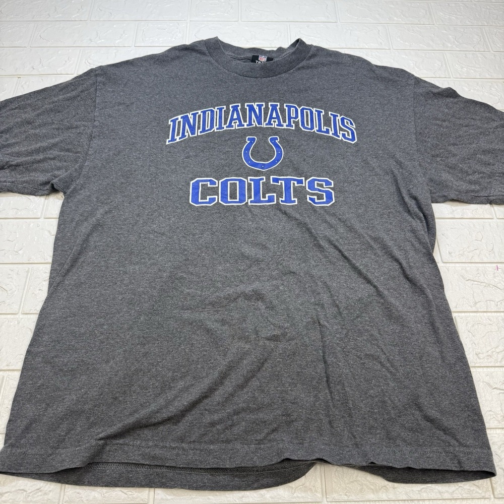 Indianapolis Colts T-Shirt Men XL Gray Team Apparel NFL Football Sports Crewneck